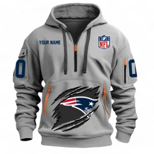 Outdoor Half-Zip Hoodie, Team Spirit Logo Design NFL121 - Gray