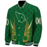 Match Day Flock Baseball Jacket, Shamrock Pattern Green Jacket For Sport Lovers NFL167