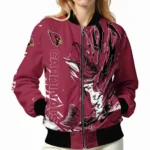 Red Crew Bomber Jacket, Bomber Jacket Stadium Style For Sport Lovers NFL167