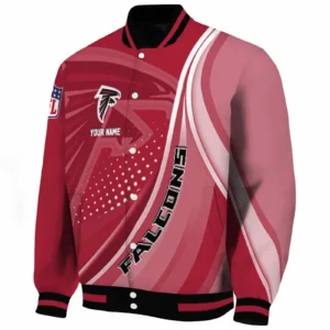 Red Talons Baseball Jacket,  Wave Patterns Red Jacket For Sport Lovers NFL167