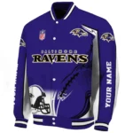Purple Crew Baseball Jacket,  Flaming Football Purple Jacket For Sport Lovers NFL167
