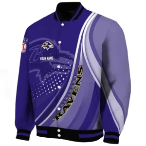 Purple Crew Baseball Jacket,  Wave Patterns Purple Jacket For Sport Lovers NFL167