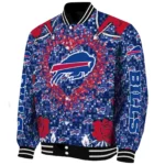 Buffalo Squad Baseball Jacket,  Heart Explosion Blue Jacket For Sport Lovers NFL167