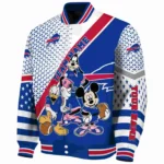 Blue Horns Baseball Jacket,  Mickey Donald Goofy Blue Jacket For Sport Lovers NFL167