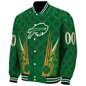 Horned Army Baseball Jacket,  Shamrock Pattern Green Jacket For Sport Lovers NFL167