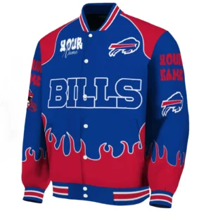 Victory Claws Baseball Jacket,  Fire Graphic Blue Jacket For Sport Lovers NFL167