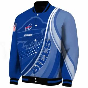 Buffalo Squad Baseball Jacket,  Wave Patterns Blue Jacket For Sport Lovers NFL167
