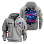 Performance Hoodie Half Zipper, Fan Edition Logo NFL241 - Gray