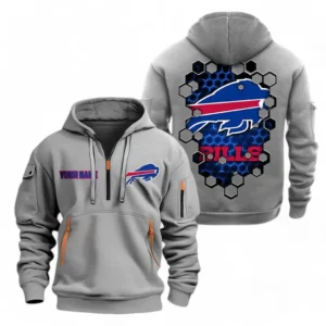 Performance Hoodie Half Zipper, Fan Edition Logo NFL241 - Gray