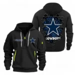 Performance Hoodie Half Zipper, Fan Edition Logo NFL241 - Black