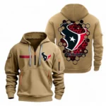 Training Hoodie Half Zipper, Fan-Friendly Logo Design NFL241 - Khaki