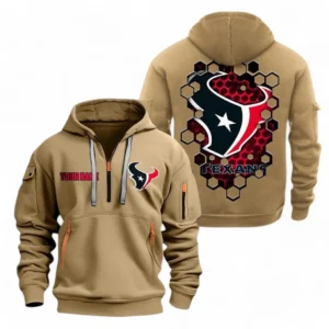 Training Hoodie Half Zipper, Fan-Friendly Logo Design NFL241 - Khaki