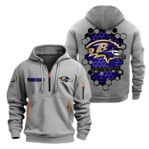 Performance Hoodie Half Zipper, Fan Edition Logo NFL241 - Gray