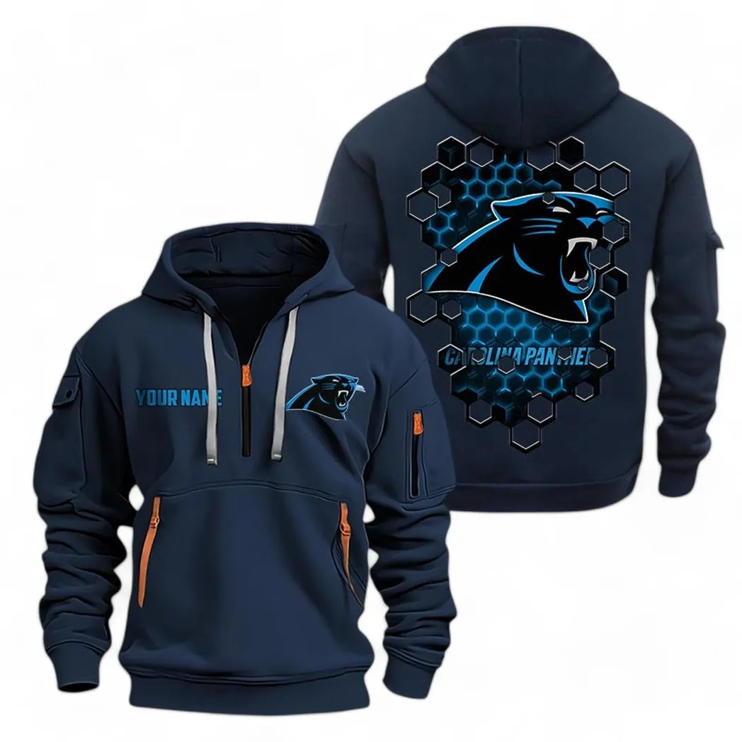 Training Hoodie Half Zipper, Fan-Friendly Logo Design NFL241 - Navy