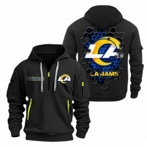 Performance Hoodie Half Zipper, Fan Edition Logo NFL241 - Black