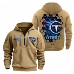 Training Hoodie Half Zipper, Fan-Friendly Logo Design NFL241 - Khaki