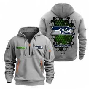 Performance Hoodie Half Zipper, Fan Edition Logo NFL241 - Gray