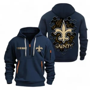Training Hoodie Half Zipper, Fan-Friendly Logo Design NFL241 - Navy