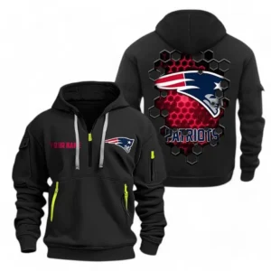 Outdoor Half-Zip Hoodie, Team Spirit Logo Design NFL241 - Black