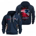 Everyday Hoodie Half Zipper, Athletic-Inspired Logo NFL241 - Navy