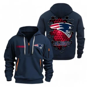 Everyday Hoodie Half Zipper, Athletic-Inspired Logo NFL241 - Navy
