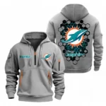 Performance Hoodie Half Zipper, Fan Edition Logo NFL241 - Gray