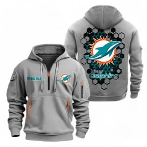 Performance Hoodie Half Zipper, Fan Edition Logo NFL241 - Gray