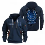 Training Hoodie Half Zipper, Fan-Friendly Logo Design NFL241 - Navy