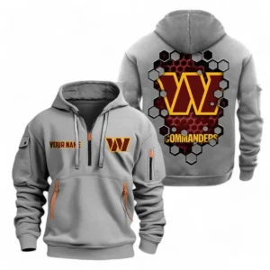 Outdoor Half-Zip Hoodie, Team Spirit Logo Design NFL241 - Gray
