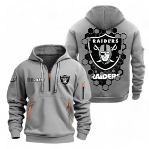 Performance Hoodie Half Zipper, Fan Edition Logo NFL241 - Gray