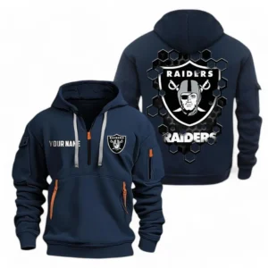 Everyday Hoodie Half Zipper, Athletic-Inspired Logo NFL241 - Navy