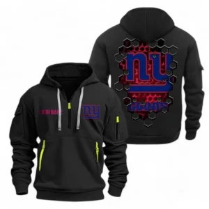Fan Gift Hoodie Half Zipper, Sports-Inspired Logo Design NFL241 - Black