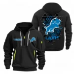 Performance Hoodie Half Zipper, Fan Edition Logo NFL241 - Black