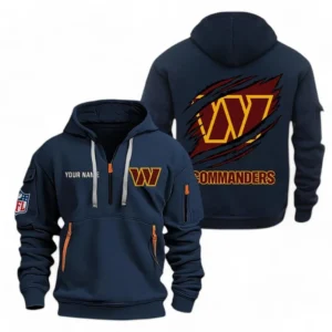 Outdoor Half-Zip Hoodie, Team Spirit Logo Design NFL700 - Navy