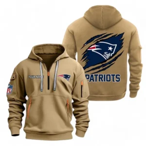 Urban Streetwear Hoodie, Half-Zip with Exclusive Logo NFL700 - Khaki