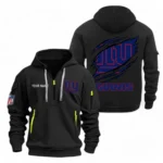 Urban Streetwear Hoodie, Half-Zip with Exclusive Logo NFL700 - Black