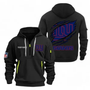 Urban Streetwear Hoodie, Half-Zip with Exclusive Logo NFL700 - Black