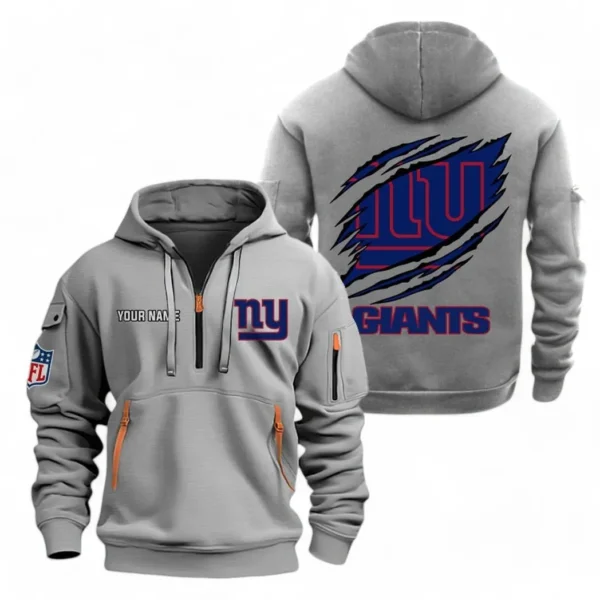 Performance Hoodie Half Zipper, Fan Edition Logo NFL700 - Gray