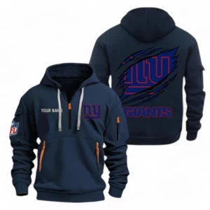 Outdoor Half-Zip Hoodie, Team Spirit Logo Design NFL700 - Navy