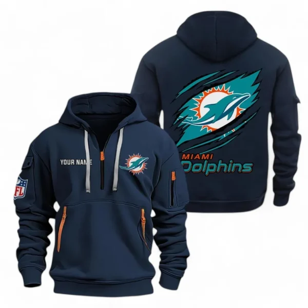 Performance Hoodie Half Zipper, Fan Edition Logo NFL700 - Navy