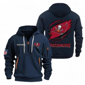 Outdoor Half-Zip Hoodie, Team Spirit Logo Design NFL700 - Navy
