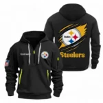 Training Hoodie Half Zipper, Fan-Friendly Logo Design NFL700 - Black