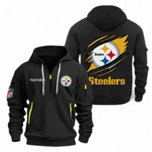 Training Hoodie Half Zipper, Fan-Friendly Logo Design NFL700 - Black
