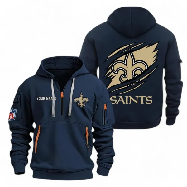 Performance Hoodie Half Zipper, Fan Edition Logo NFL700 - Navy