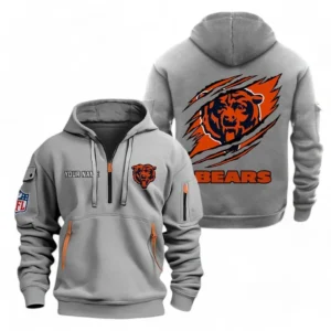 Performance Hoodie Half Zipper, Fan Edition Logo NFL700 - Gray