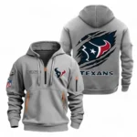 Fan Gift Hoodie Half Zipper, Sports-Inspired Logo Design NFL700 - Gray