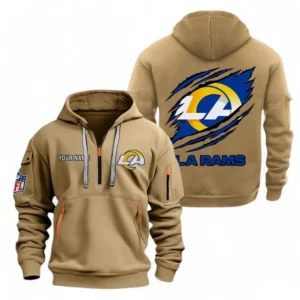 Training Hoodie Half Zipper, Fan-Friendly Logo Design NFL700 - Khaki