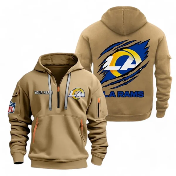 Training Hoodie Half Zipper, Fan-Friendly Logo Design NFL700 - Khaki