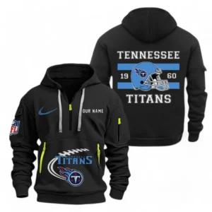 Everyday Hoodie Half Zipper, Athletic-Inspired Logo NFL780 - Black