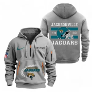 Outdoor Half-Zip Hoodie, Team Spirit Logo Design NFL780 - Gray